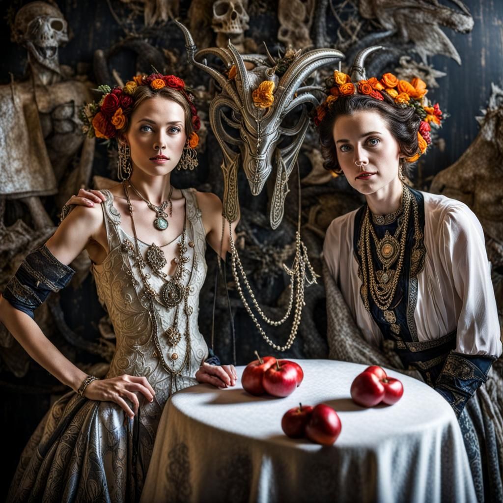 Surreal Restaurant Scene with Exotic Aliens, Photography