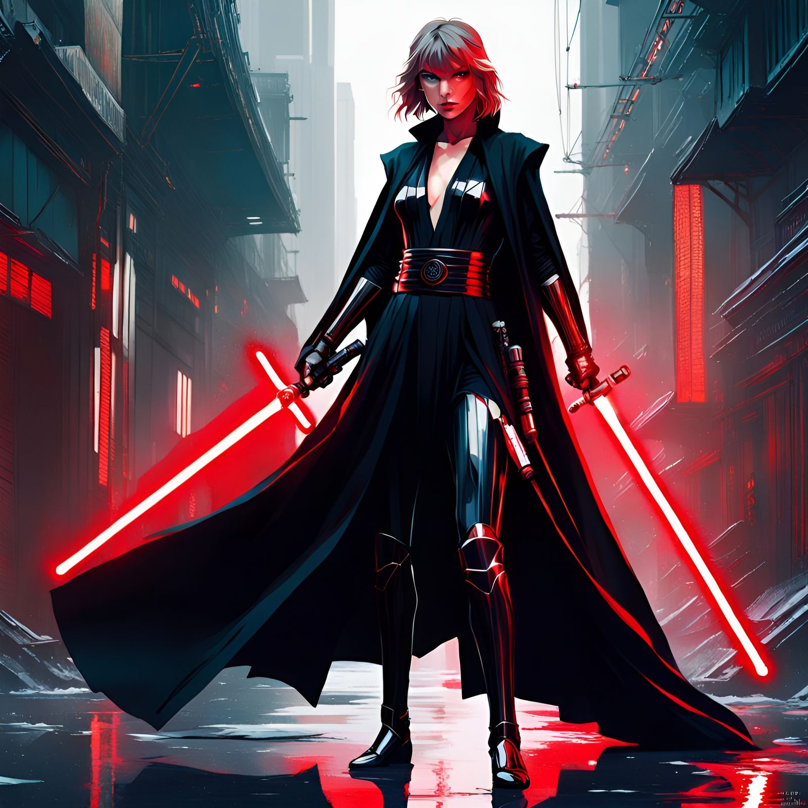 Taylor Swift as Sith Lord with Lightsaber