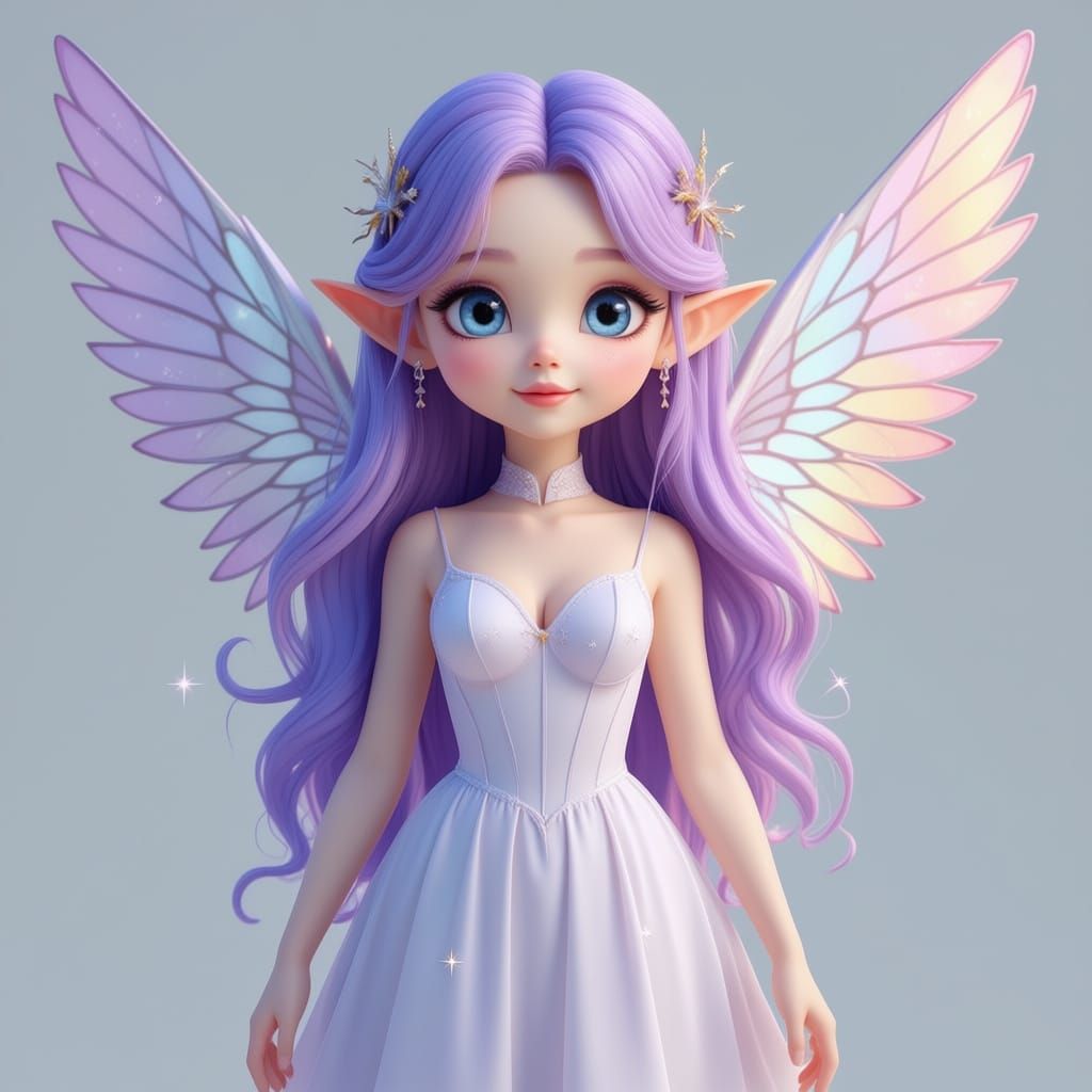 Childlike Celestial Being with Stained Glass Wings