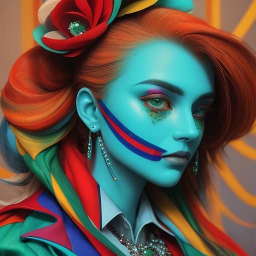 Brilliant 3D Face in Patchwork Quilt Style