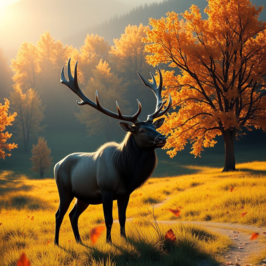Majestic Elk in Autumn Splendor