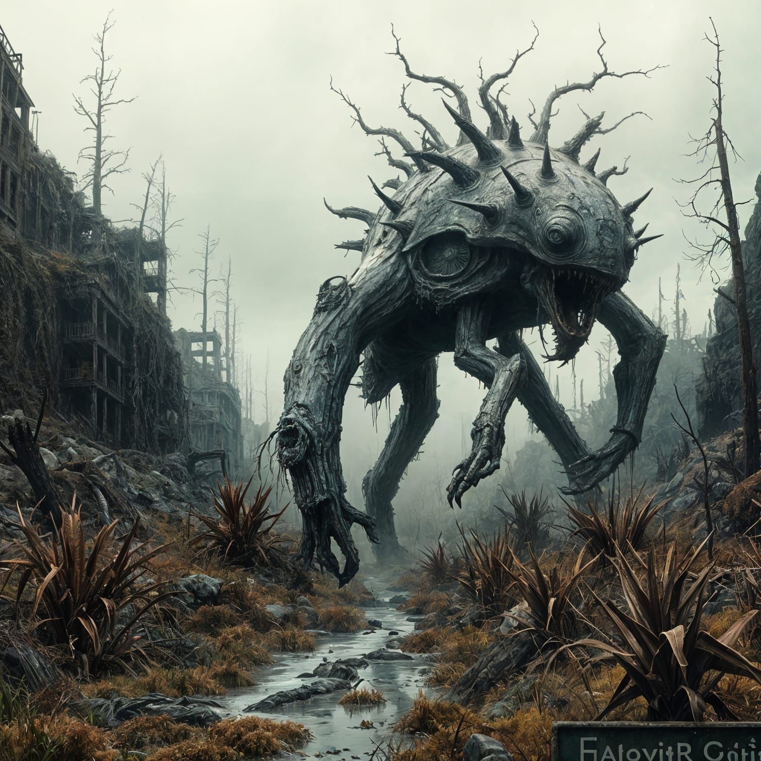 Surreal Post Apocalyptic Horror in Dark Contrast