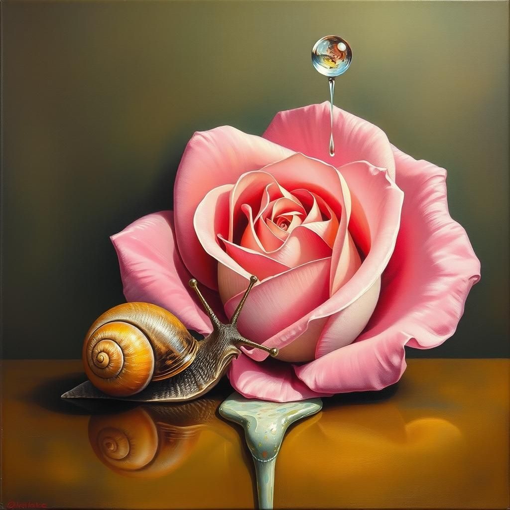 Surreal Snail Dreamscape in Dali Style