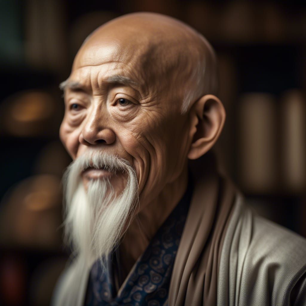 Lao Tzu Portrait in Sharp Focus