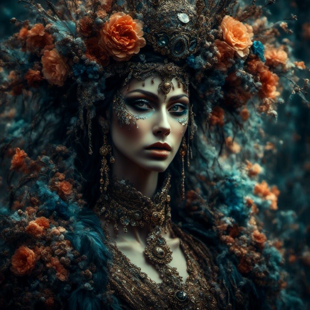 Abstract Grunge Oil Painting with Dreamlike Textures