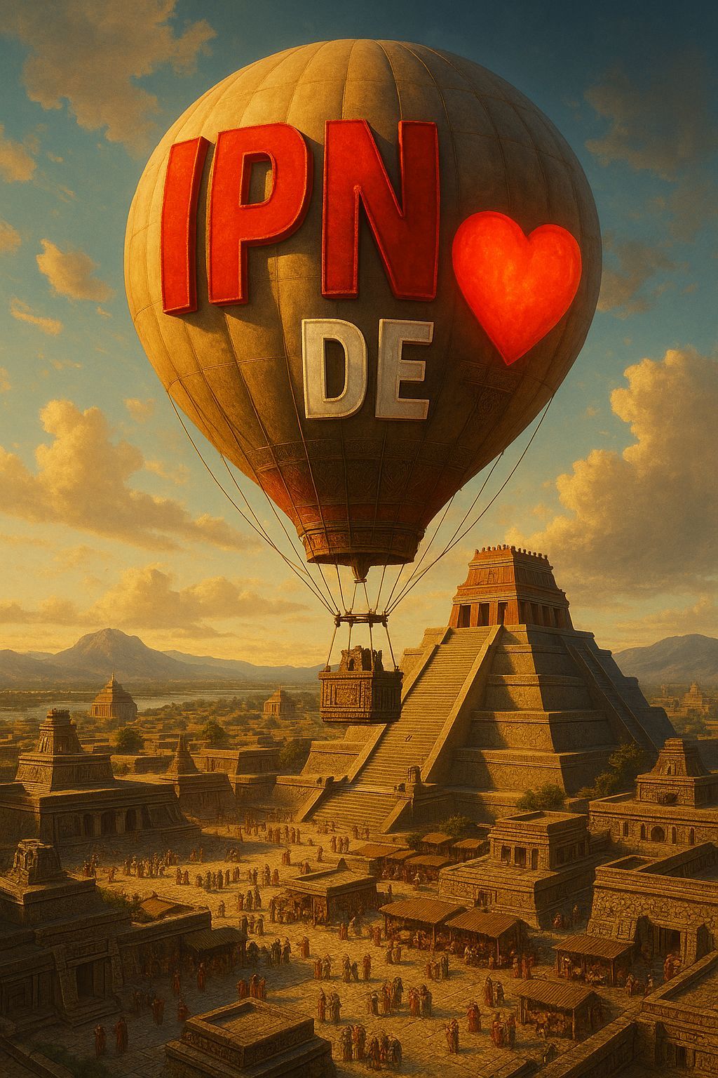 A captivating and hyperrealistic 8k concept art illustration showcasing the words “IPN” in bold, vibrant red capital let...