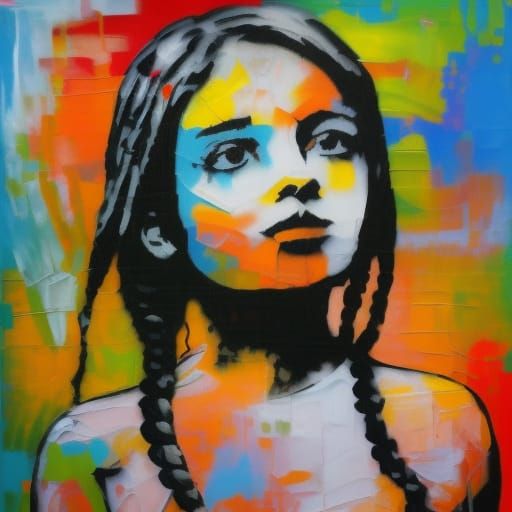 Banksy Inspired Urban Girl