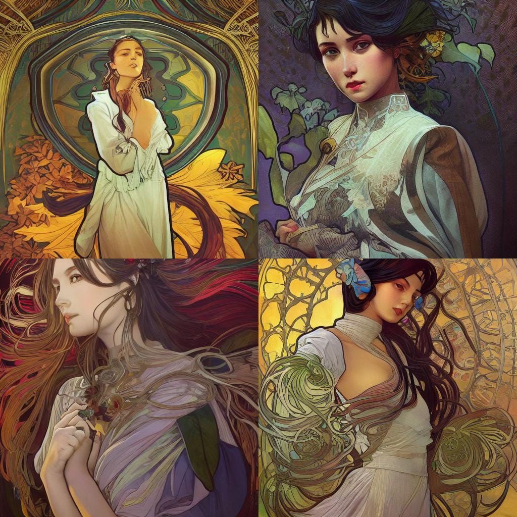 Arianne Blum Portrait in Forest, Hyperdetailed Art