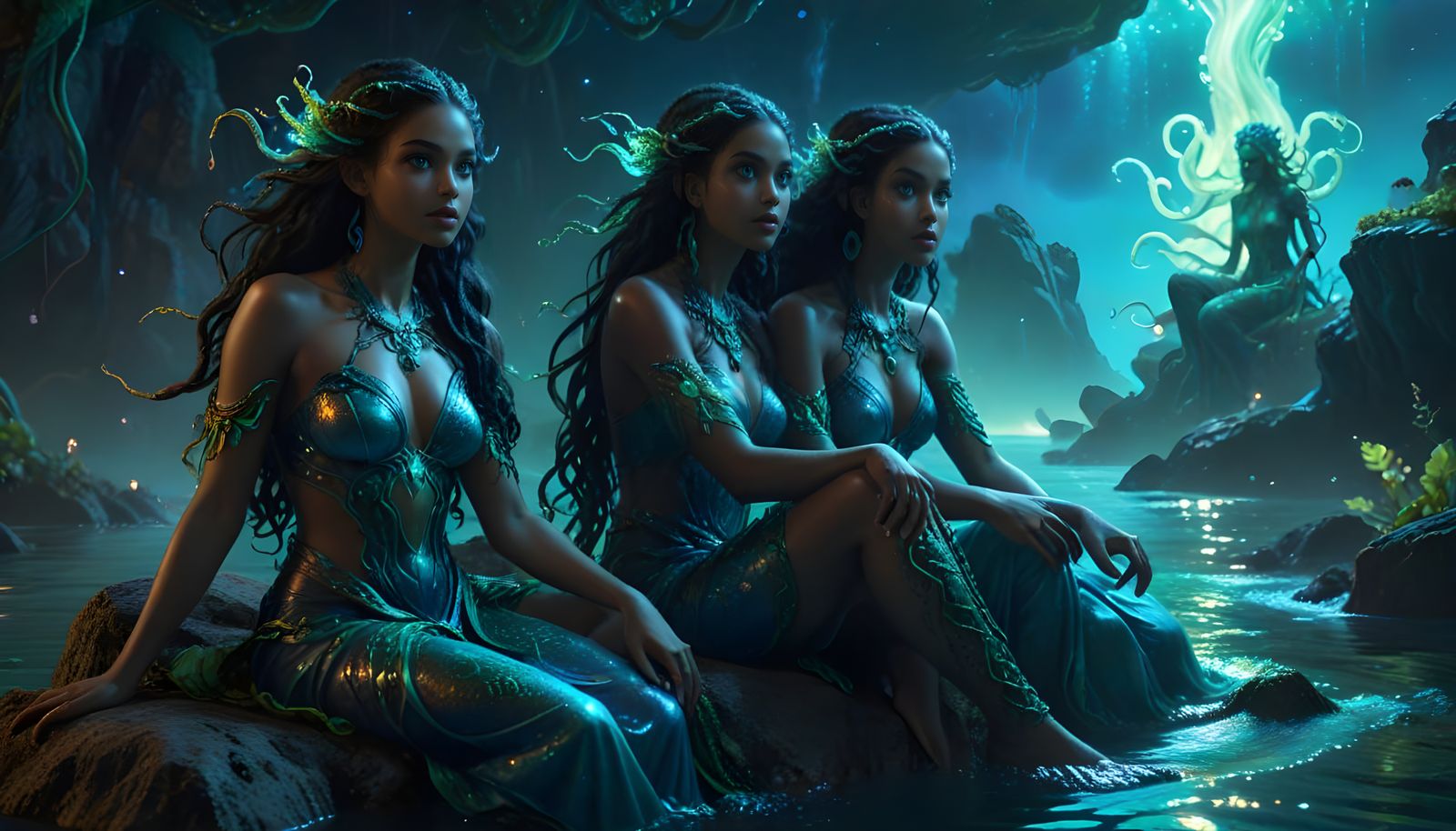 Multicultural Goddesses Controlled by Sea Creature