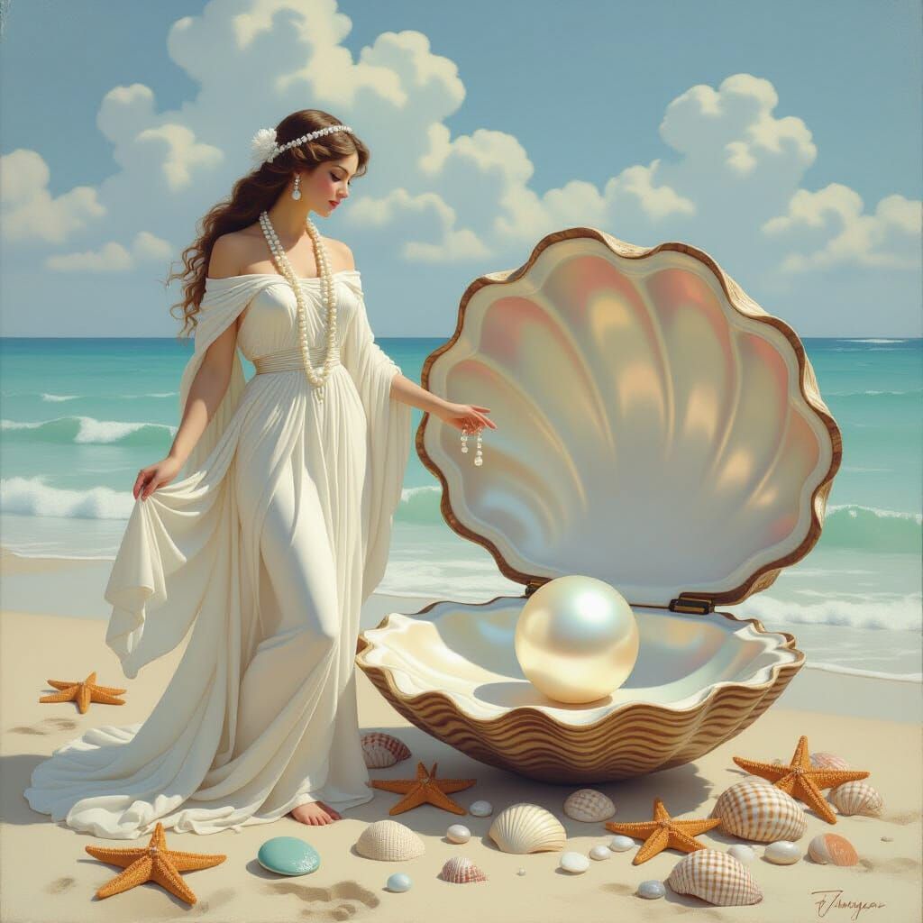 Goddess of Pearl on Seashell Beach