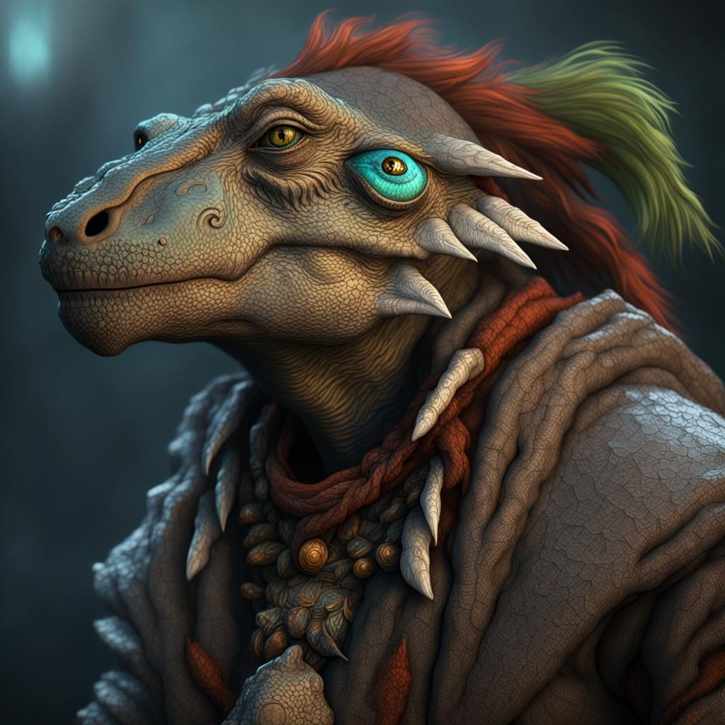 Old Grizzled Lizardfolk Shaman