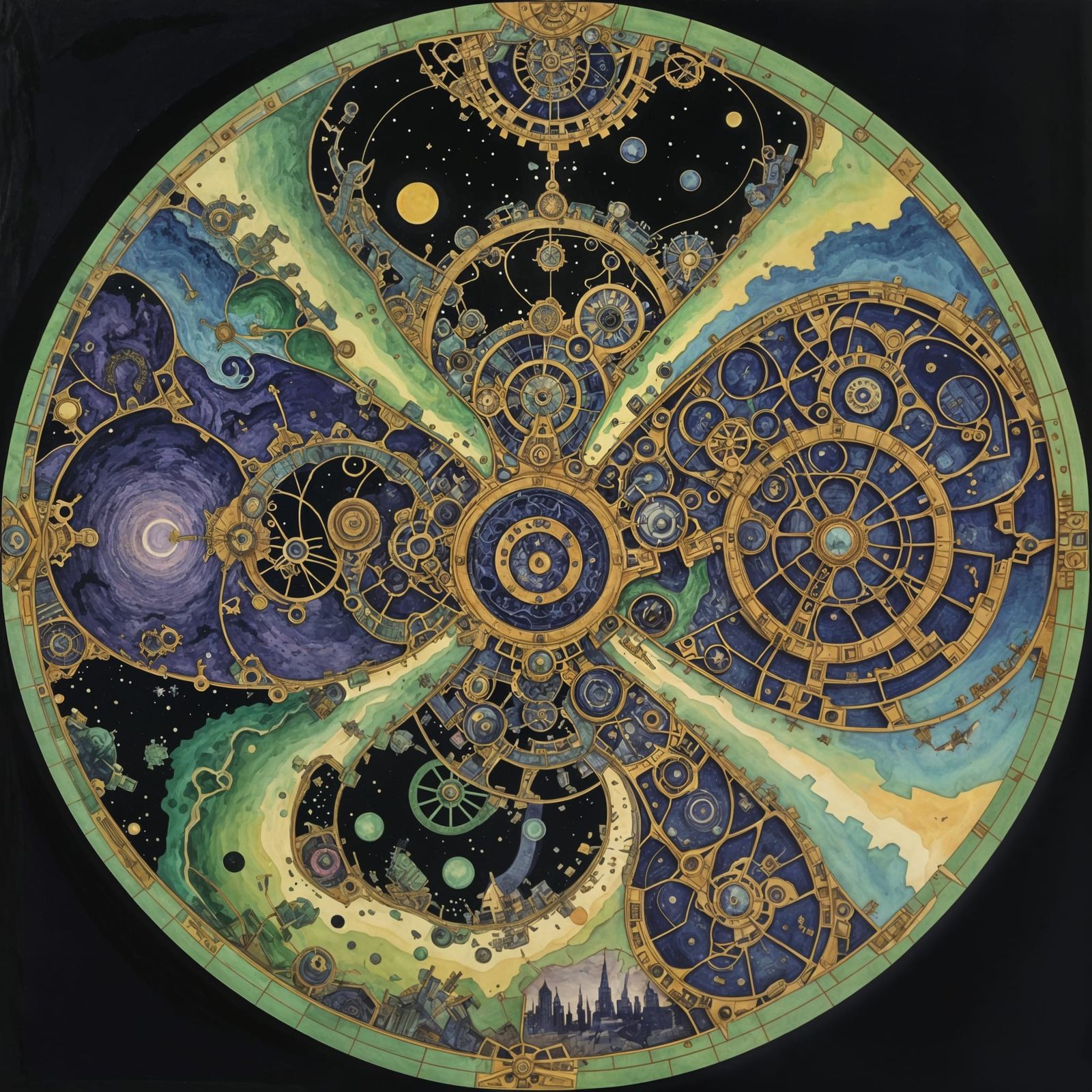 Dreamscape Battlemap in Psychedelic Style