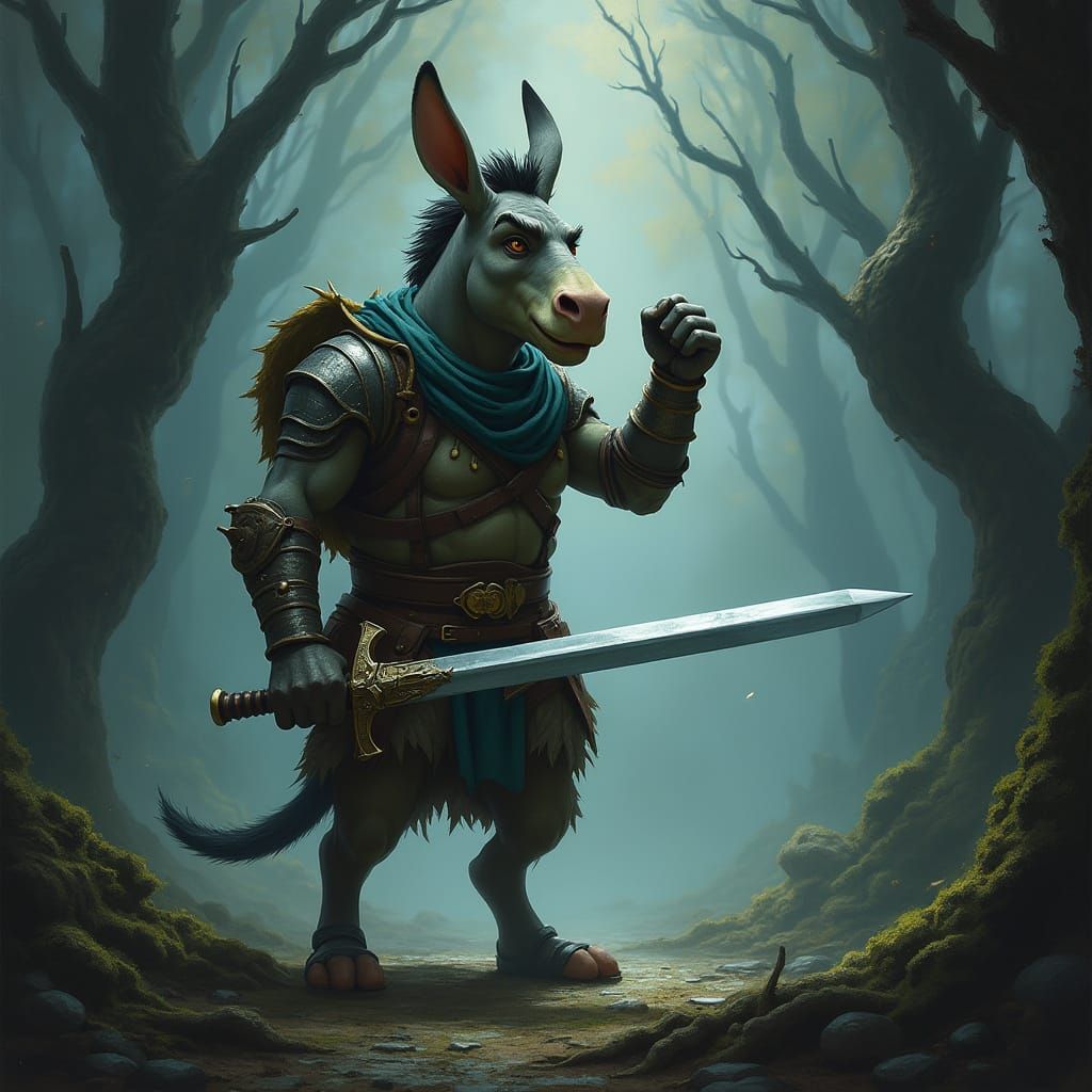 Donkey from Shrek as Dark Forest Warrior