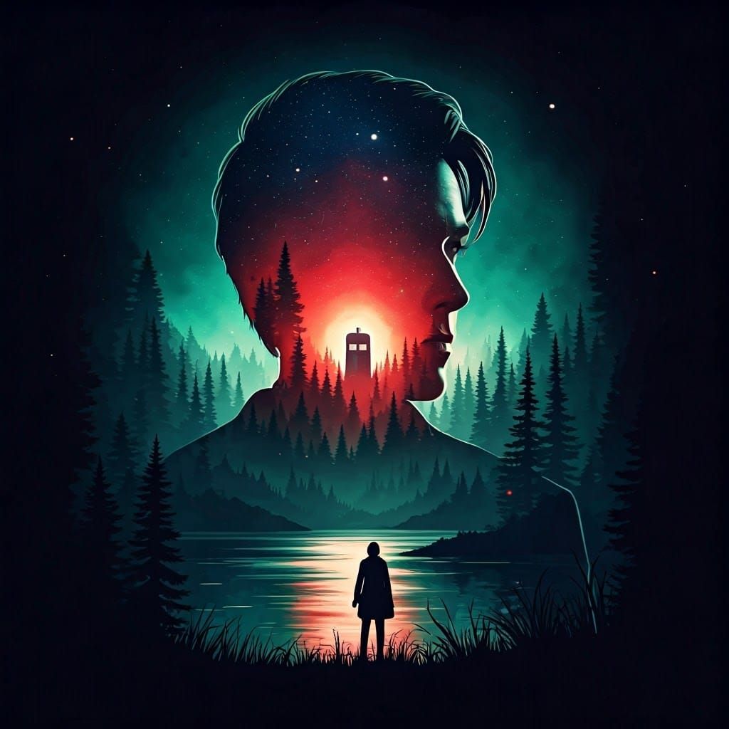 Clara Oswald Silhouette in a Mystical Landscape