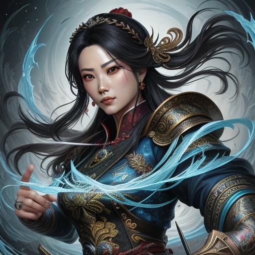 Reversing Incandescent River in Mixed Media Style