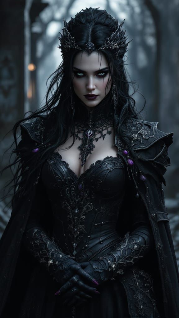 Mysterious Yennefer in Dark Fantasy Style