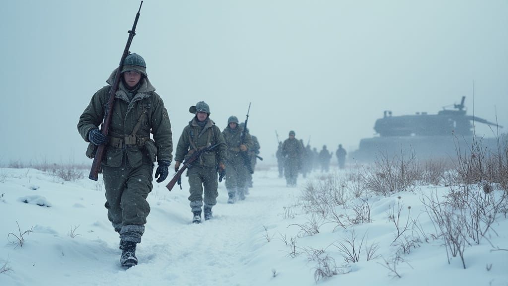 Gritty Winter Battle Scene in Digital Art Style