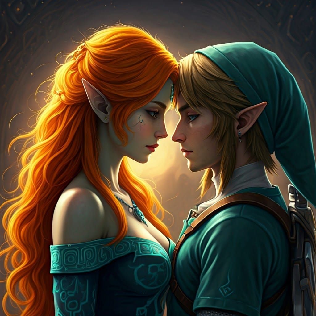 Romantic Embrace in Twilight Hues