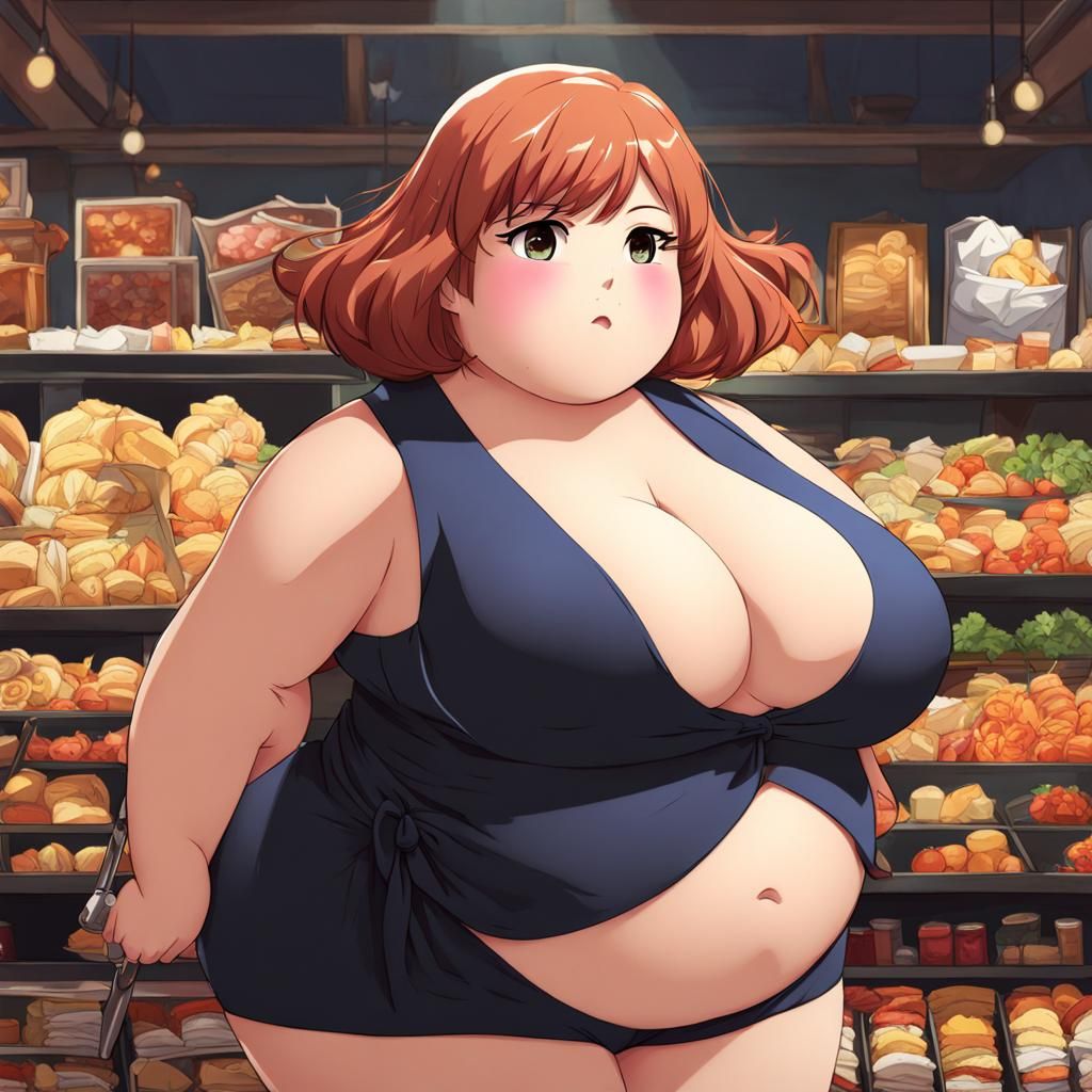 Anime Style Girl with Overly Tight Clothing