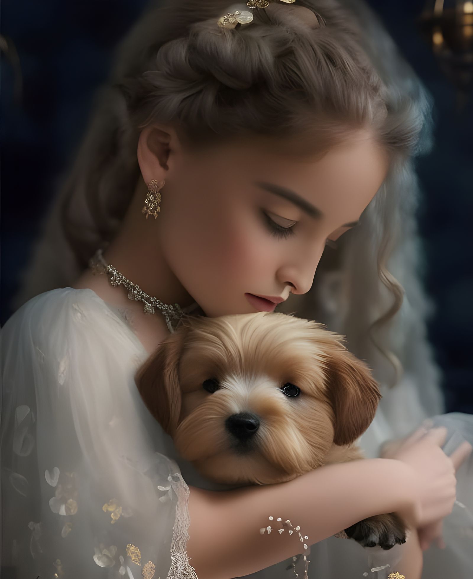 Girl and Puppy