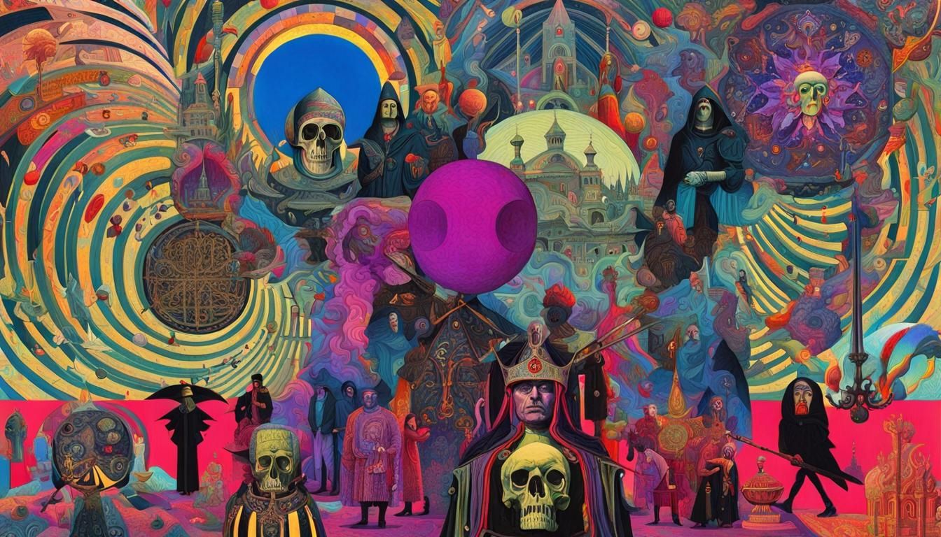 Psychedelic Surrealism Collage in Mixed Media