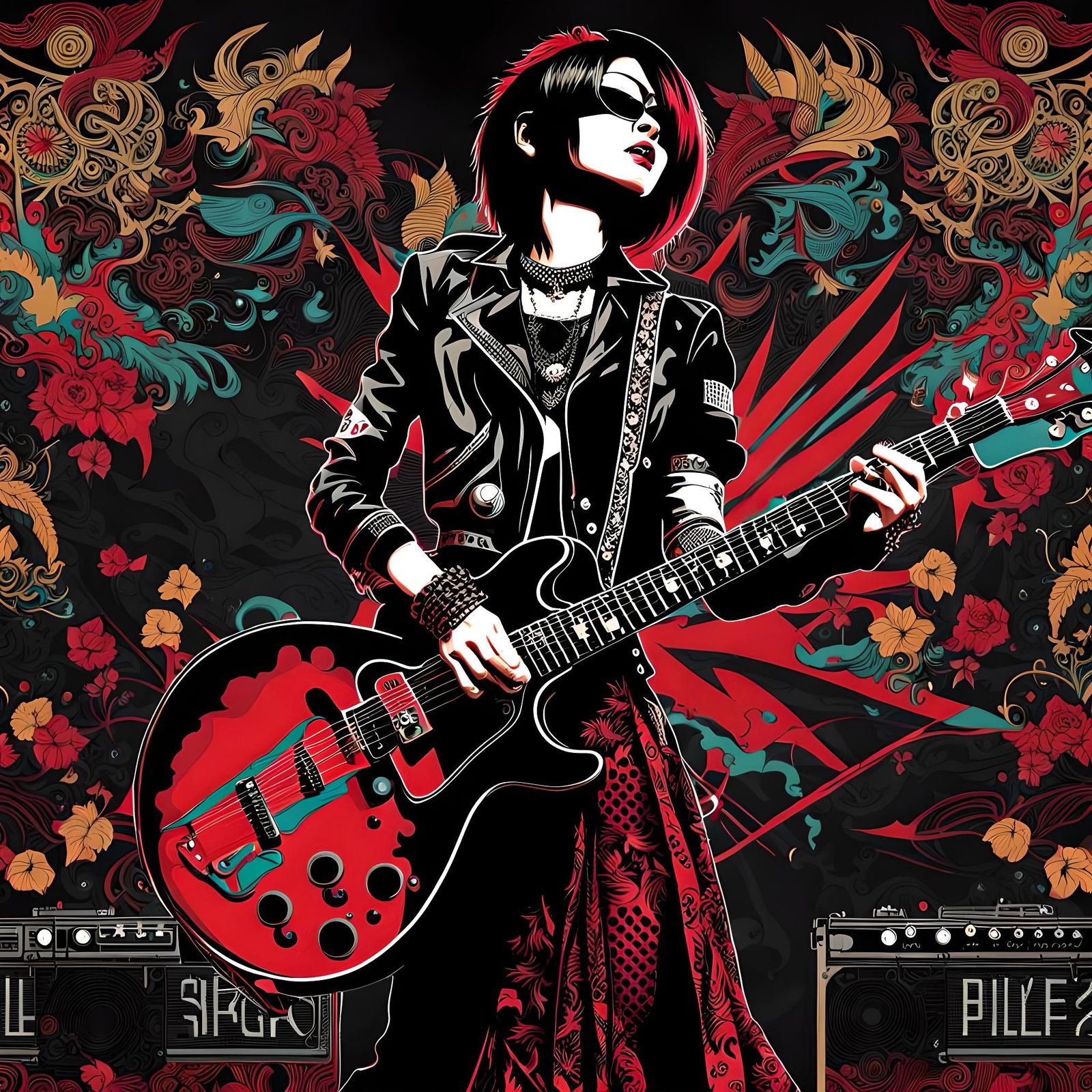 Wayang Punk Rock Singer with Datamoshing Effect