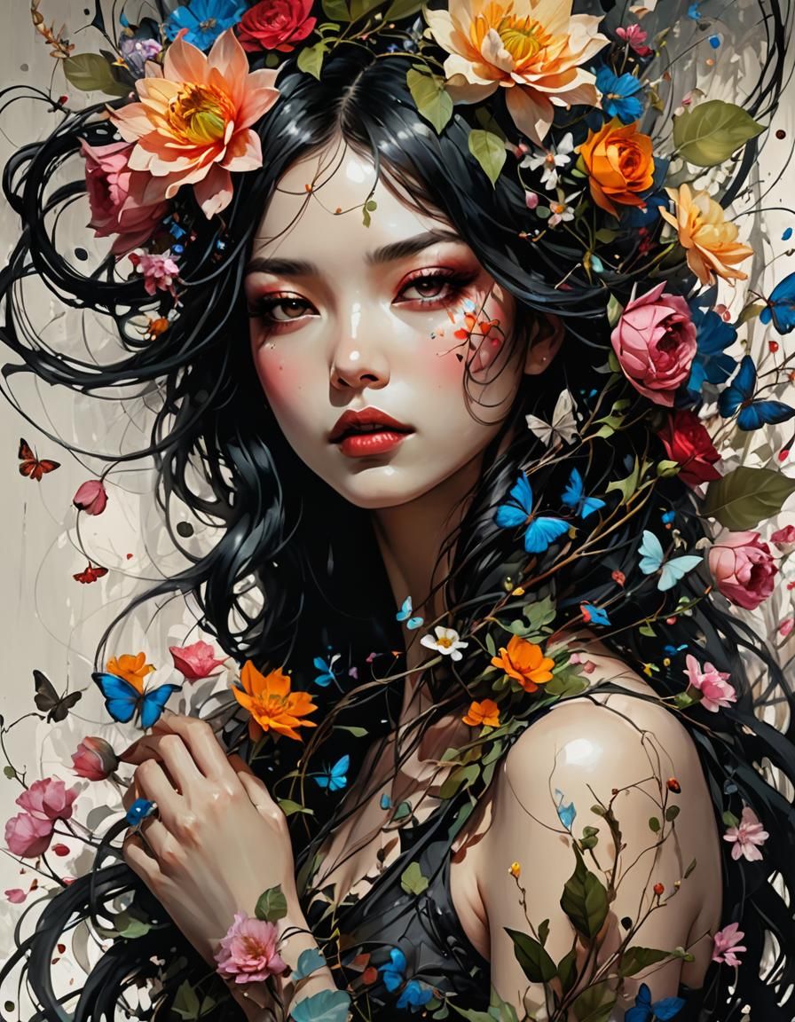 Floral Surrealism: A Dreamlike Masterpiece of Blooming Skin