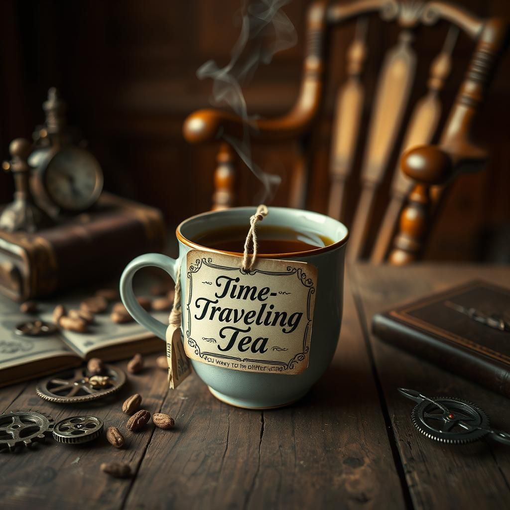 Time-Traveling Tea Still Life in Cinematic Style