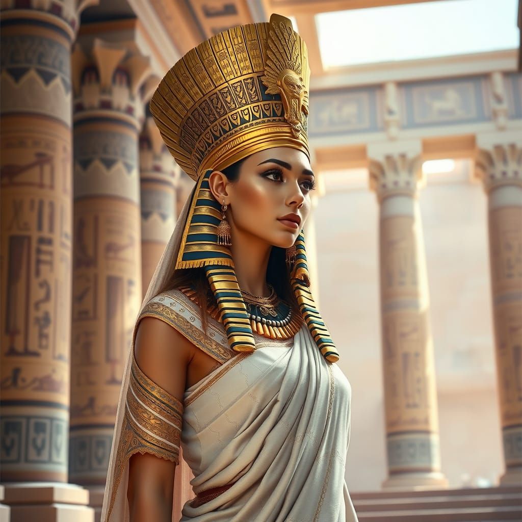 Egyptian Princess in Majestic Temple