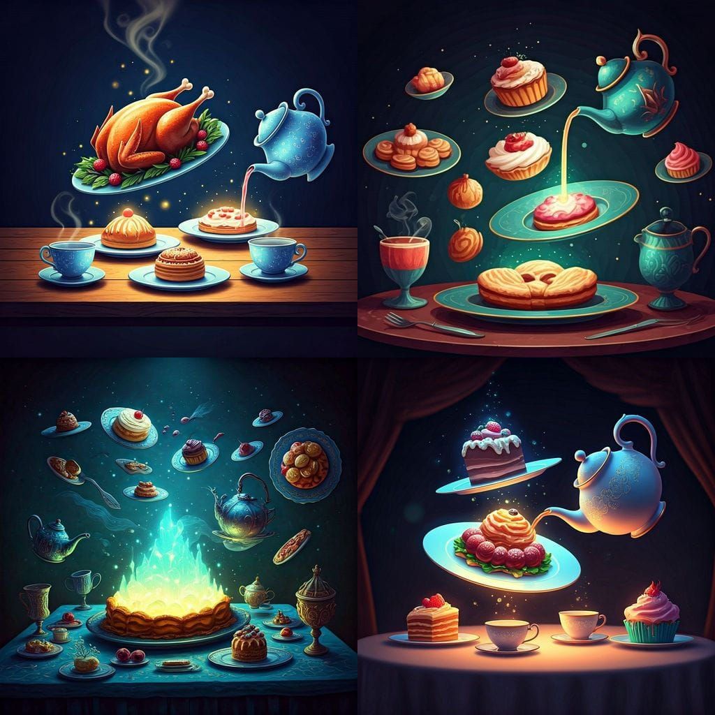 Enchanted Culinary Creations: Levitating Feasts & Glowing De...