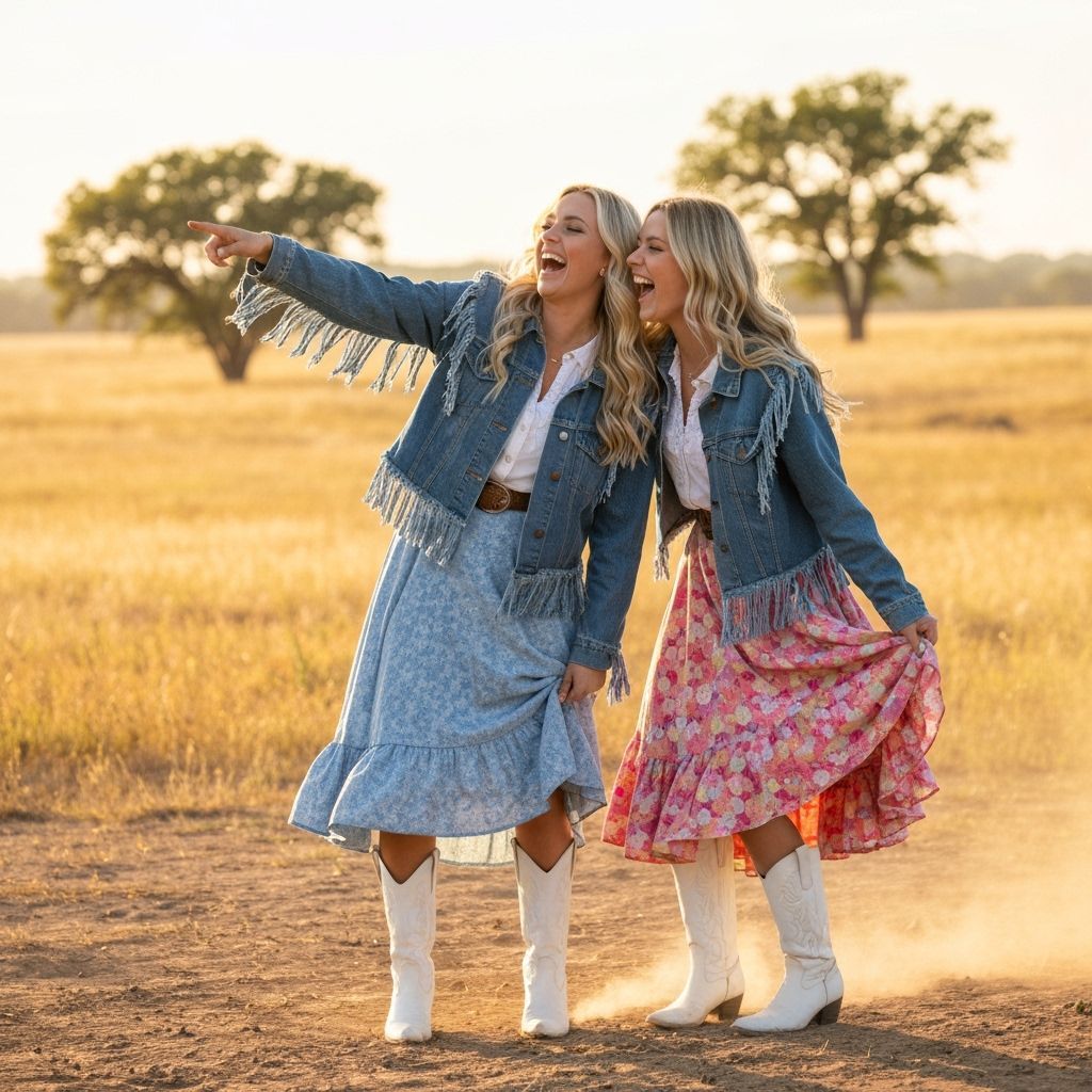 Two Blonde Women in Old Western Attire
