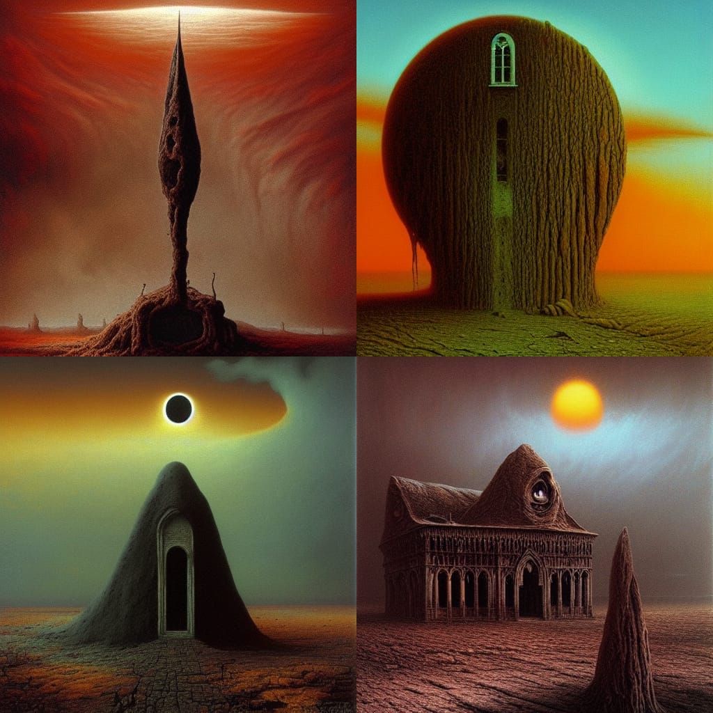 Post-Apocalyptic Gothic Art in Warm Colors