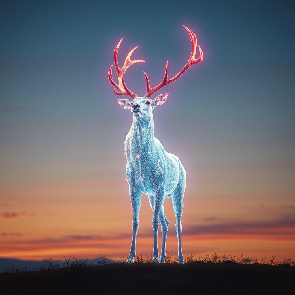 Ethereal Energy Elk in Futuristic Style