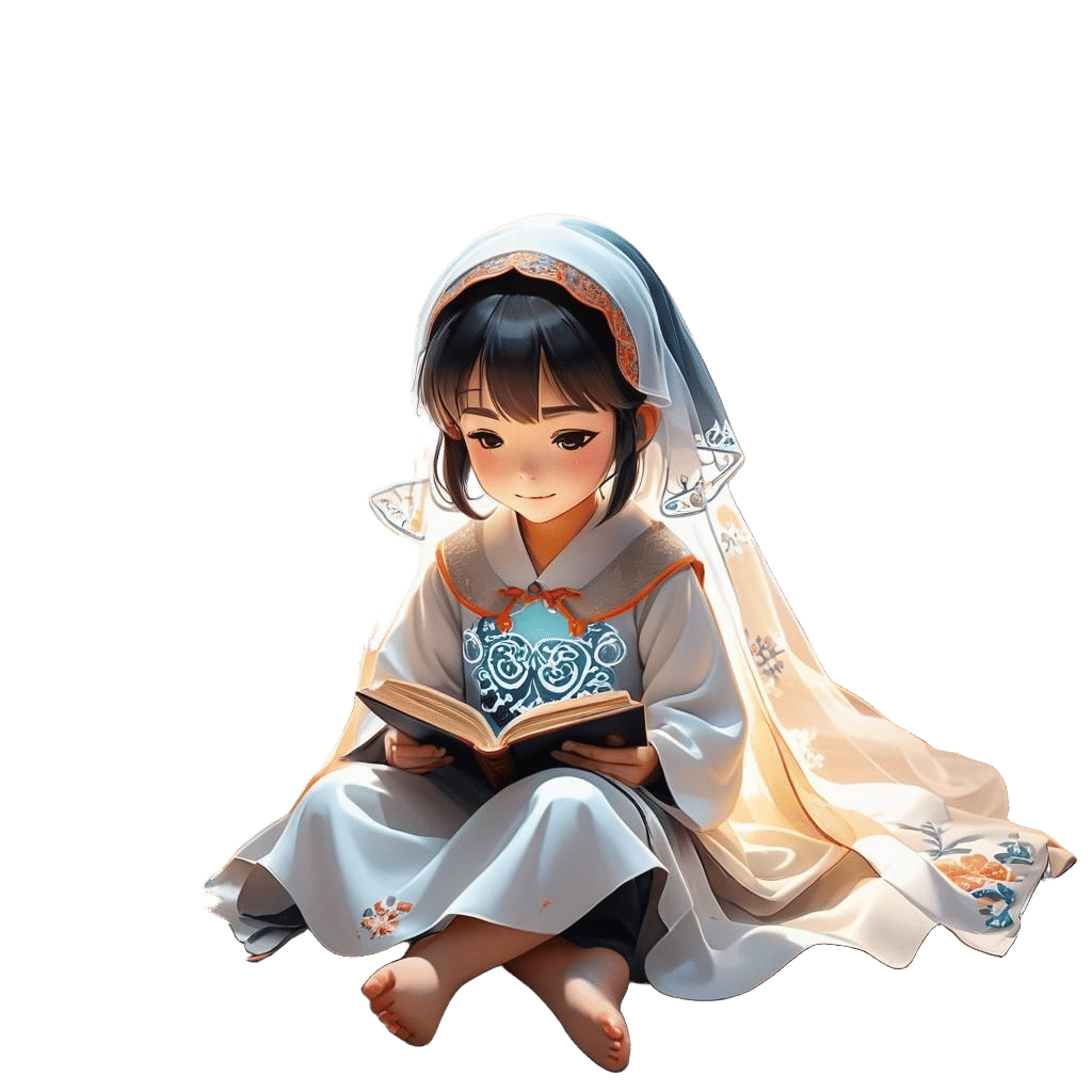 Anime Girl Reading Qur’an with Lantern