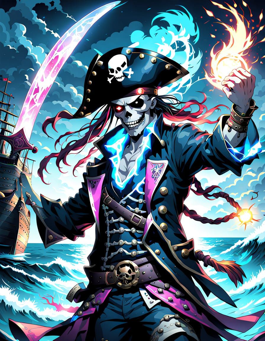 Undead Pirate in Anime Style
