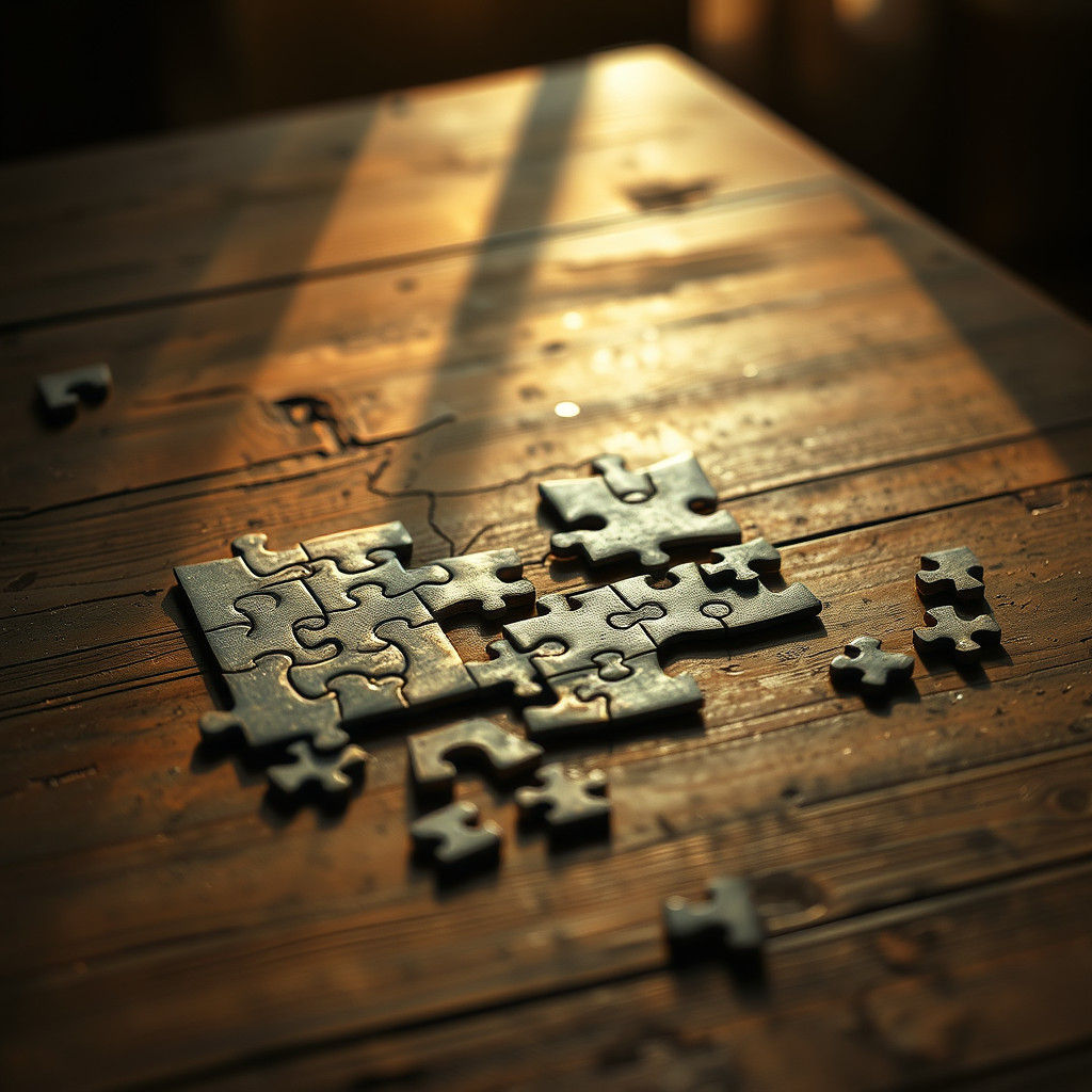 Jigsaw Puzzle Missing Piece in Hyperrealistic Style