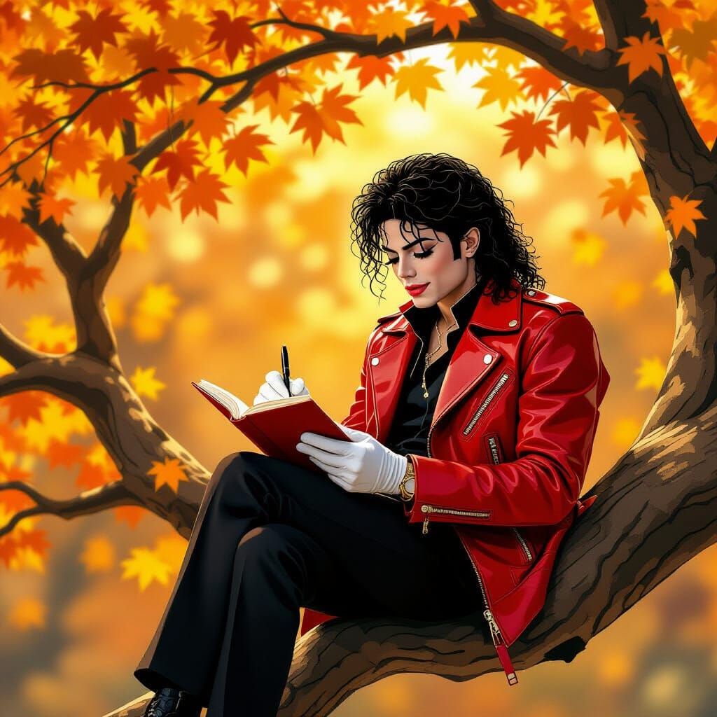 Michael Jackson in Autumnal Dreamscape