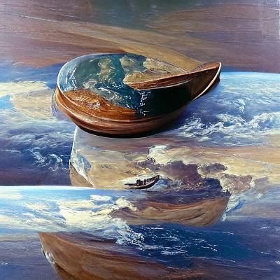 Flat Earth as Oil Painting by Gurney