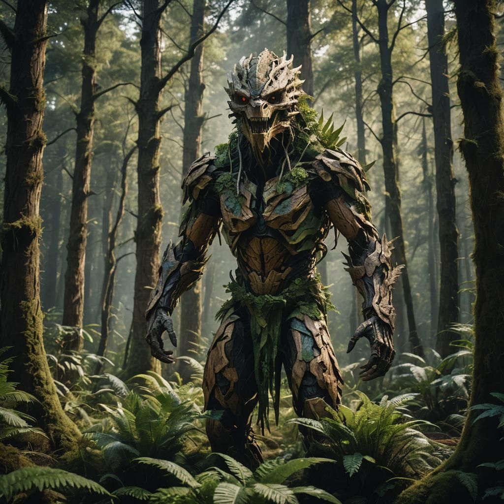 Elemental God Made of Wood and Plants