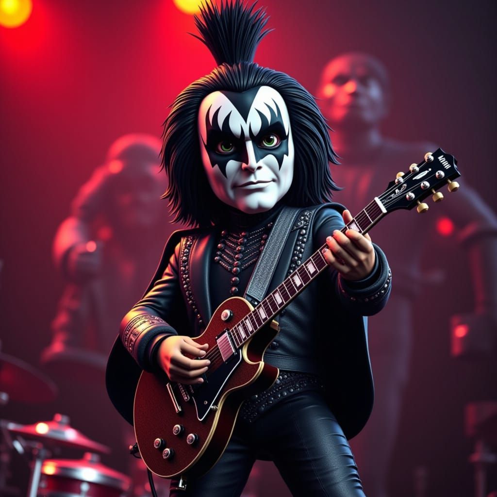 Chibi Gene Simmons Rocks the Stage with KISS
