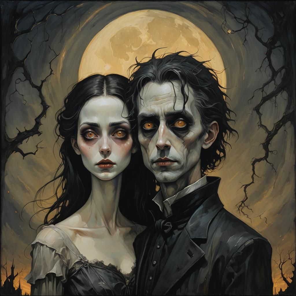 Gothic Couple Portrait in Dark Fantasy Style