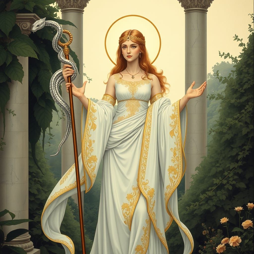 Goddess of Medicine in Art Nouveau Style