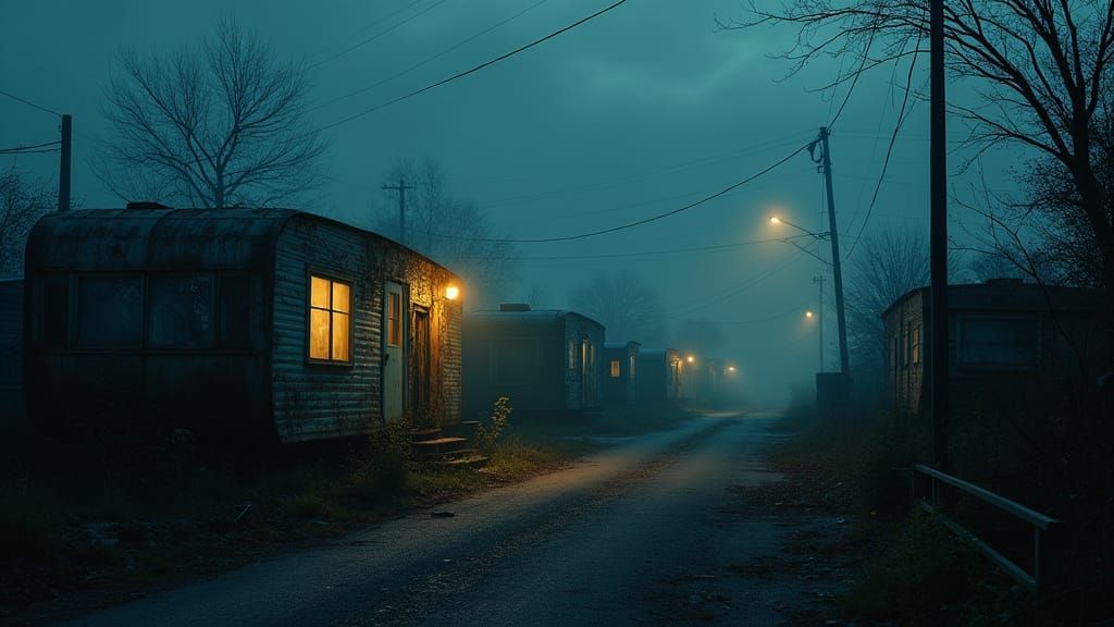 Twilight Trailer Park in a Cyberpunk Dystopia