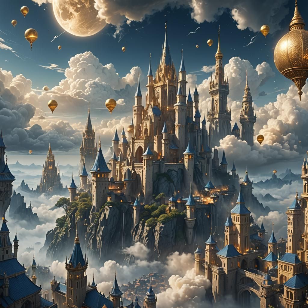 Majestic Air Kingdom: Digital Matte Painting
