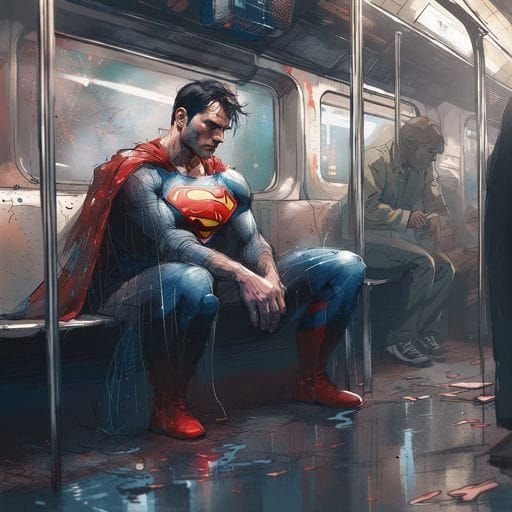 A tired Superman