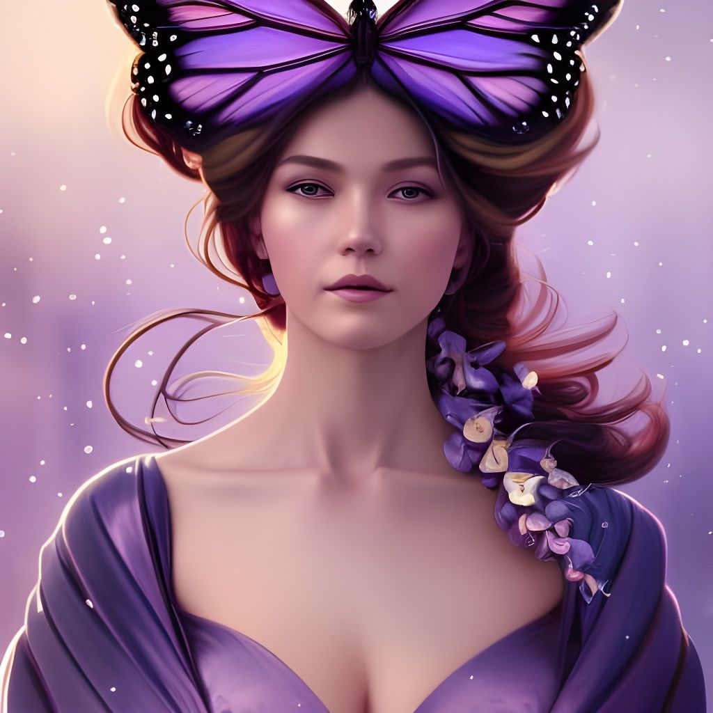 Purple butterfly girl - 2