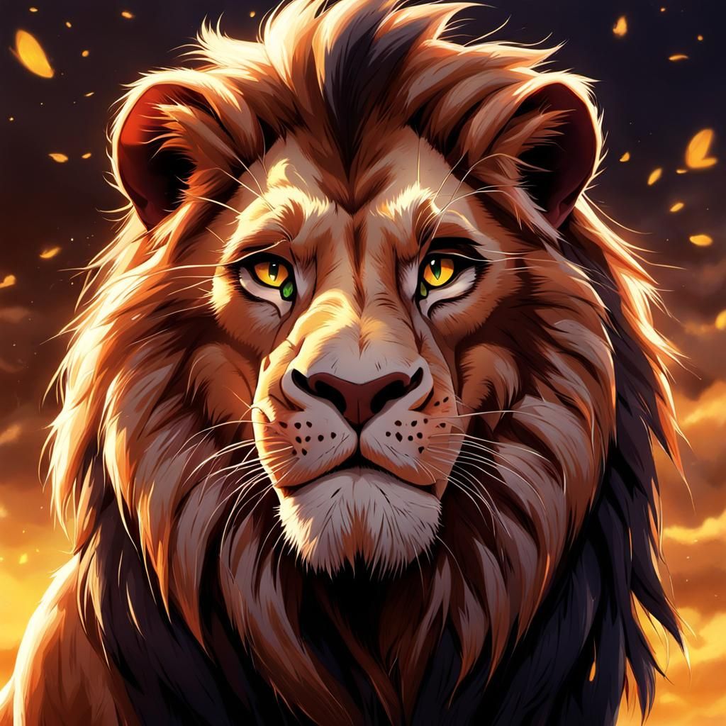 Scar from The Lion King in Anime Style