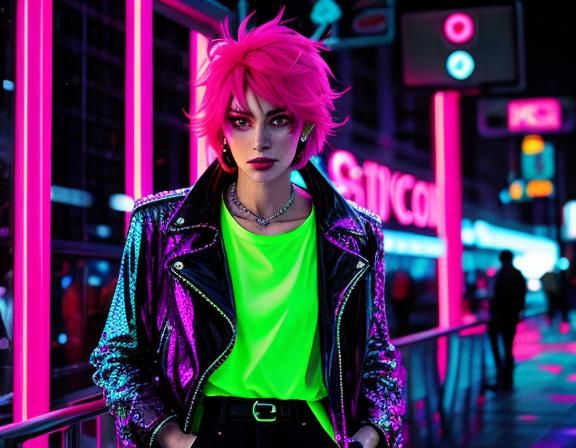 Vibrant Neon Flare Disco Artwork