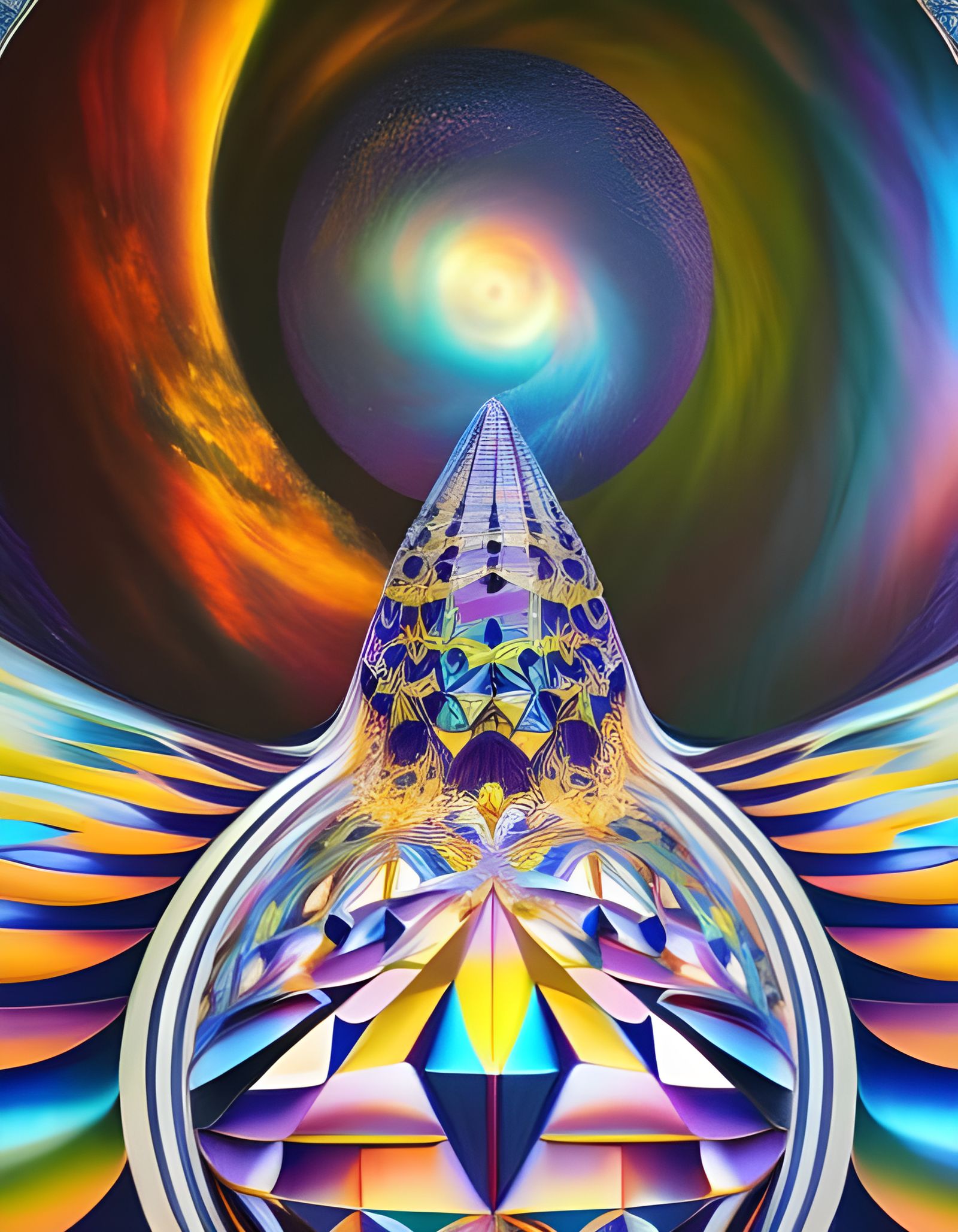 Galactic Time Travel in Op Art Style