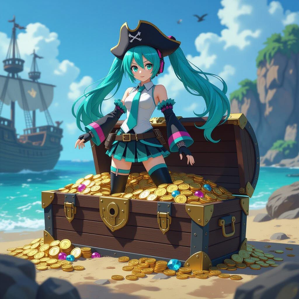 Hatsune Miku Finds Pirate Treasure